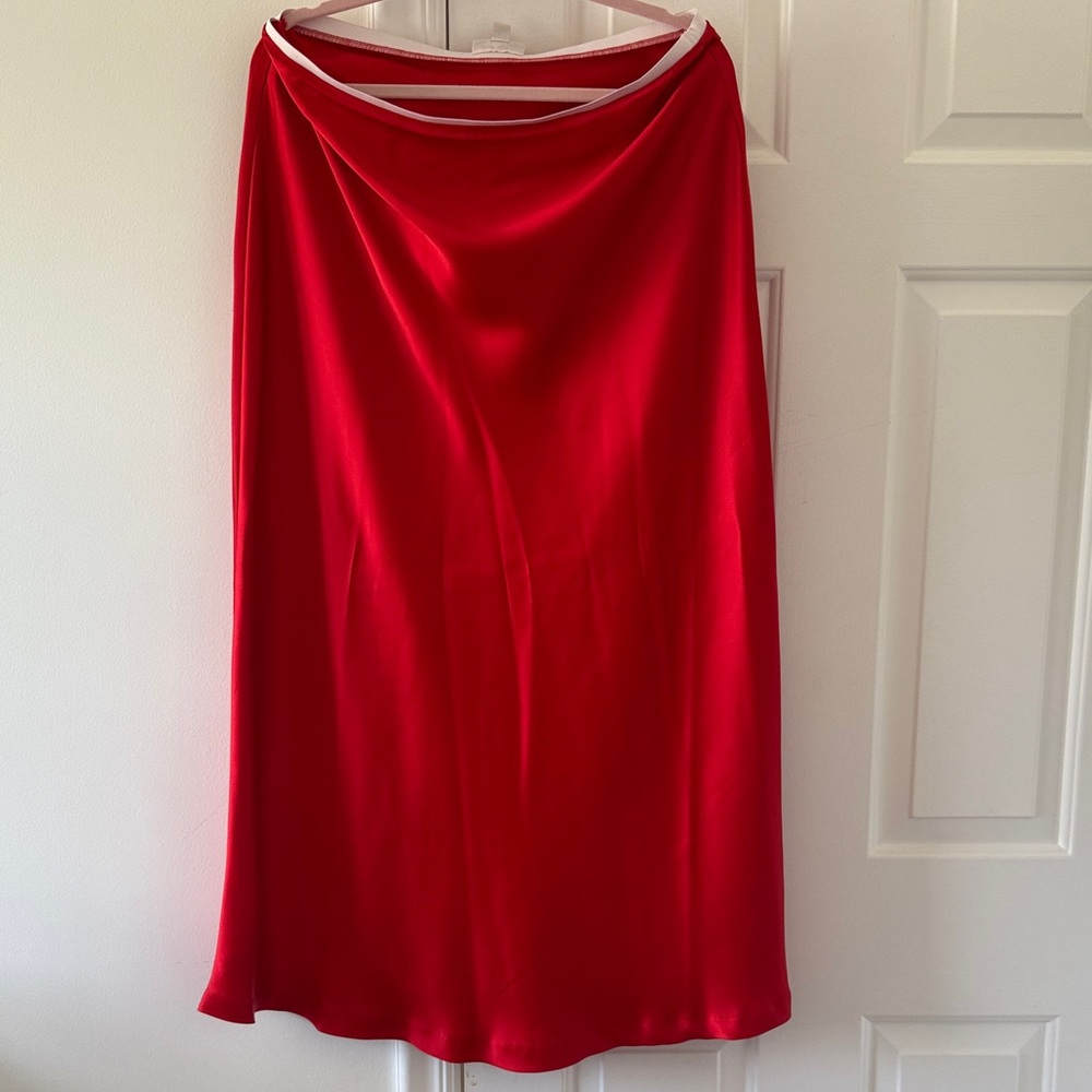 Chic Red Midi Skirt